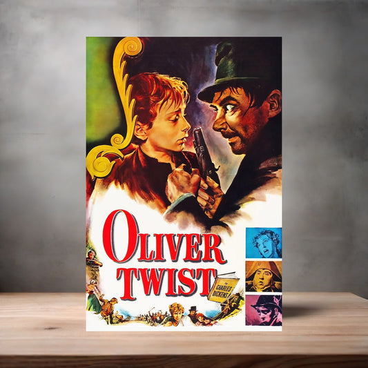 Oliver Twist movie poster on aluminum print. Multiple sizes available.