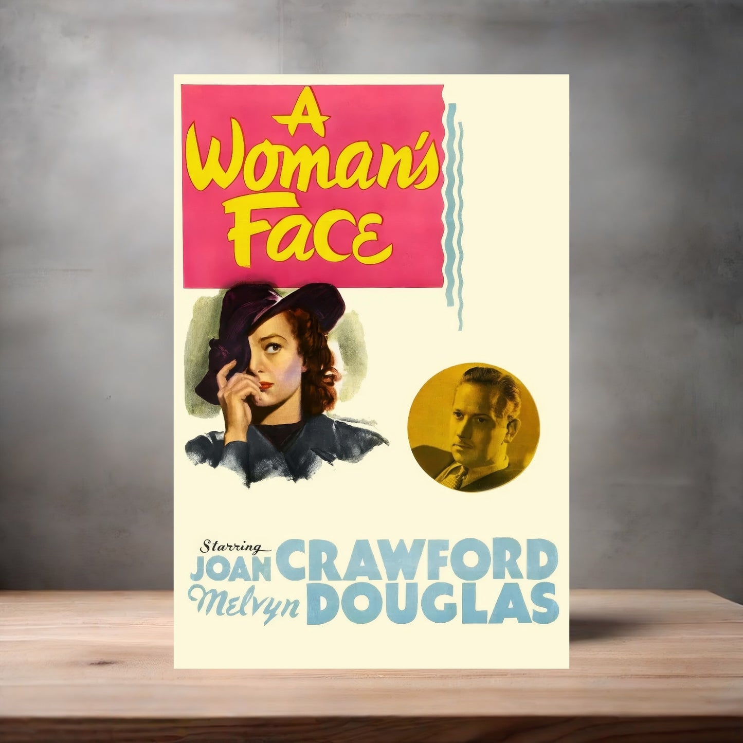 Joan Crawford A Woman's Face movie poster on aluminum print. Multiple sizes available.