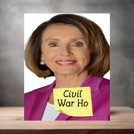Nancy Pelosi,  Civil War Ho poster on aluminum print. Multiple sizes available. Mature