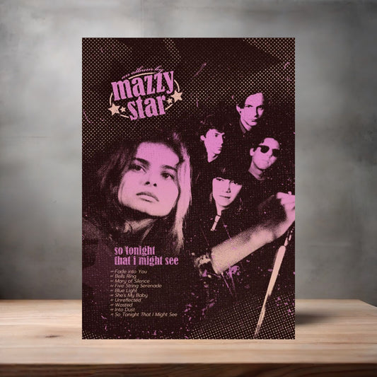 Mazzy Star concert poster on aluminum print. Multiple sizes available.
