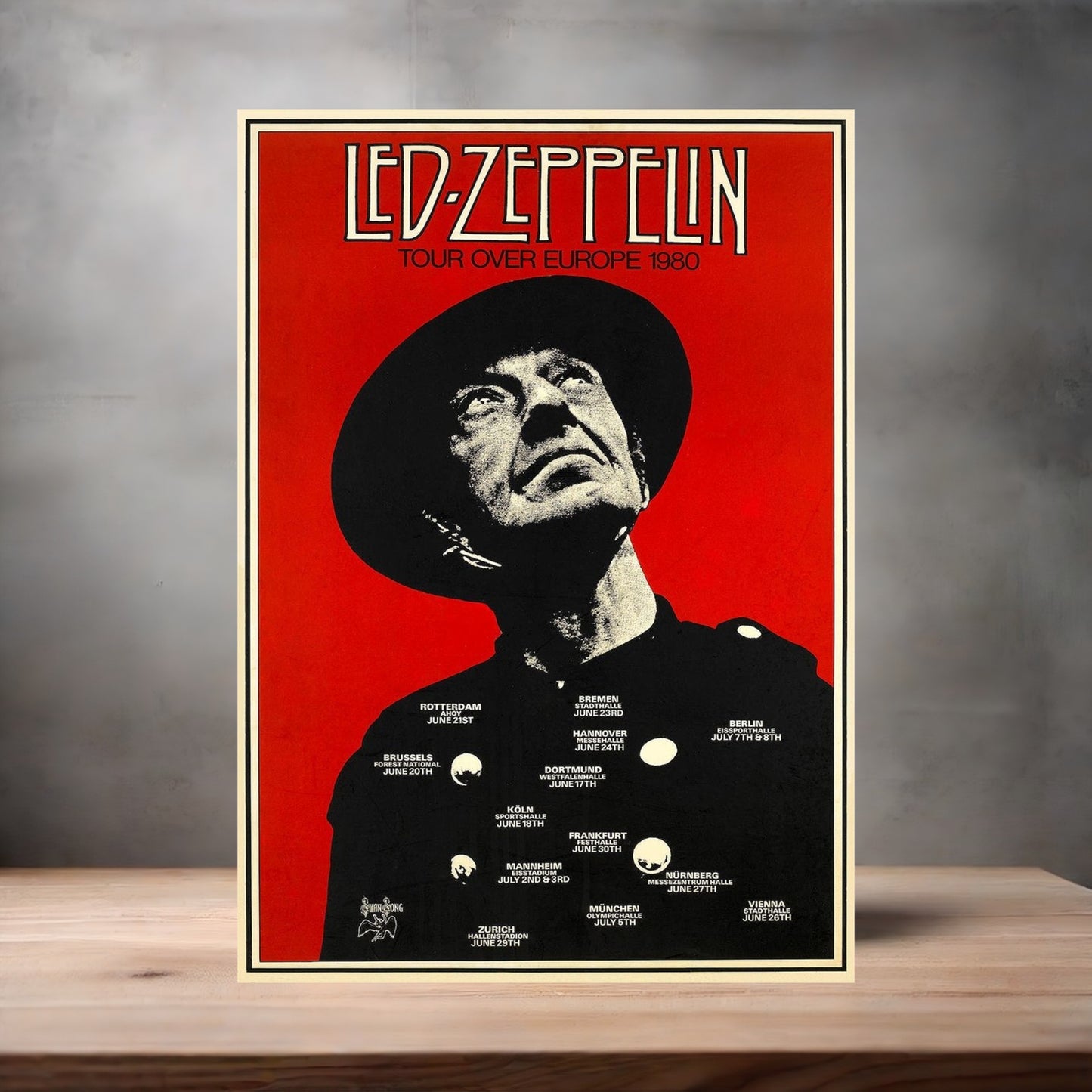 Led Zeppelin concert Posters on aluminum print. Many options and sizes to choose from