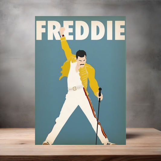 Queen's Freddie Mercury concert poster on aluminum print. Multiple sizes available