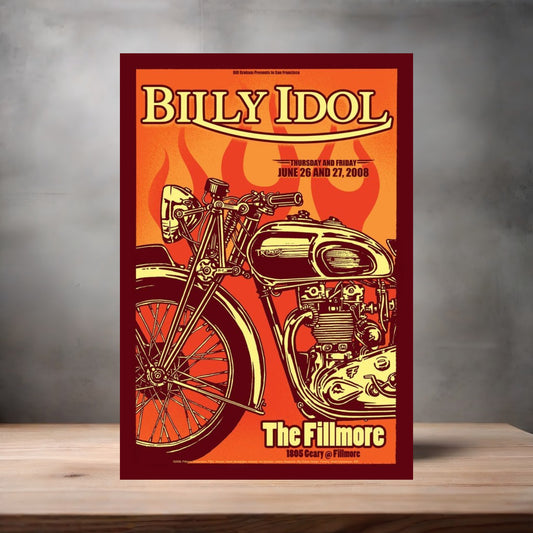 Billy Idol at the Fillmore concert poster on aluminum print. Multiple sizes available.