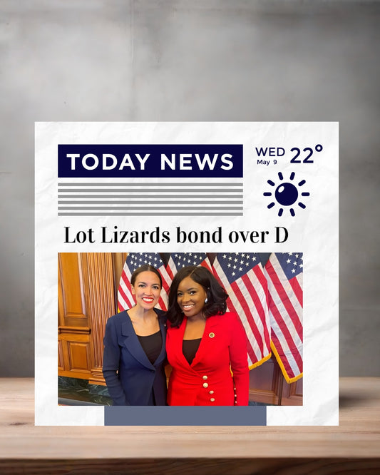 AOC and Crockett poster on aluminum print. Multiple sizes available. Mature