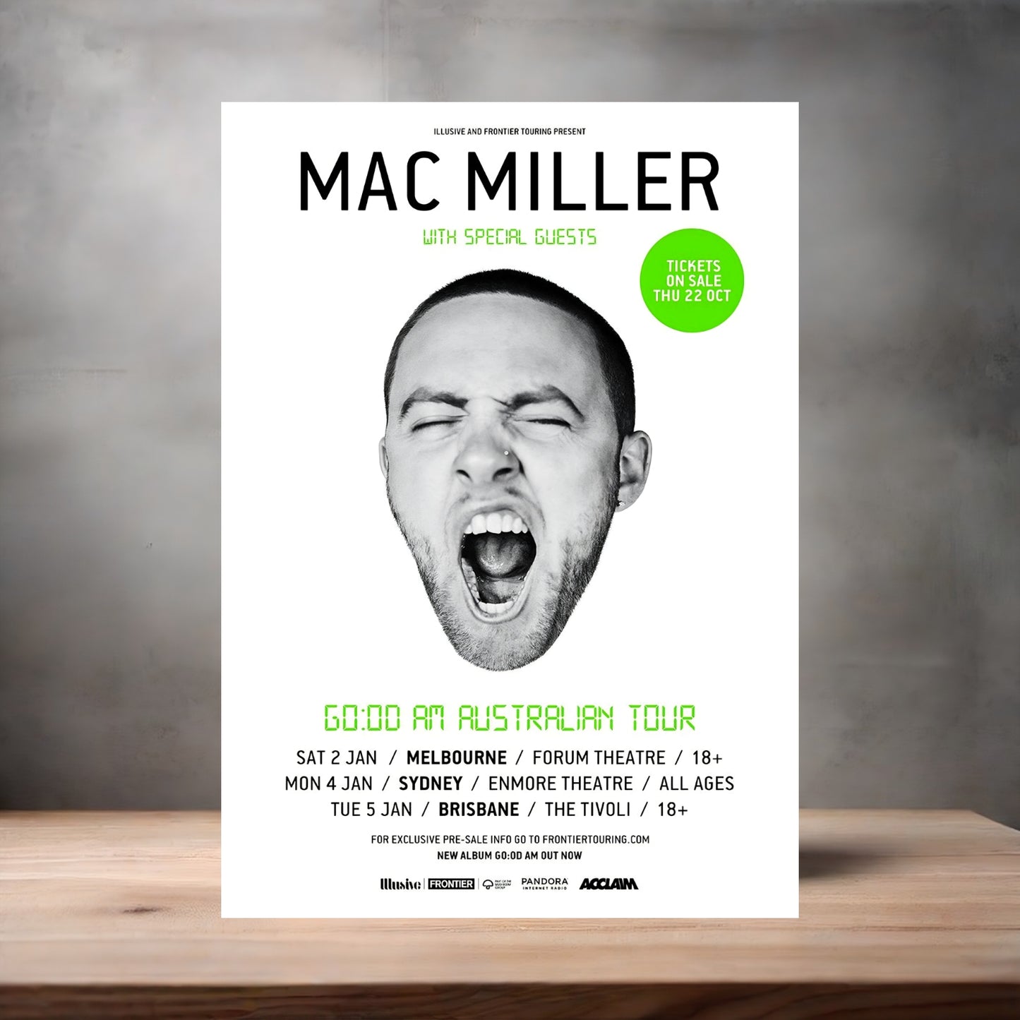 Mac Miller concert and album cover posters on Aluminum print. Multiple sizes and prints available.