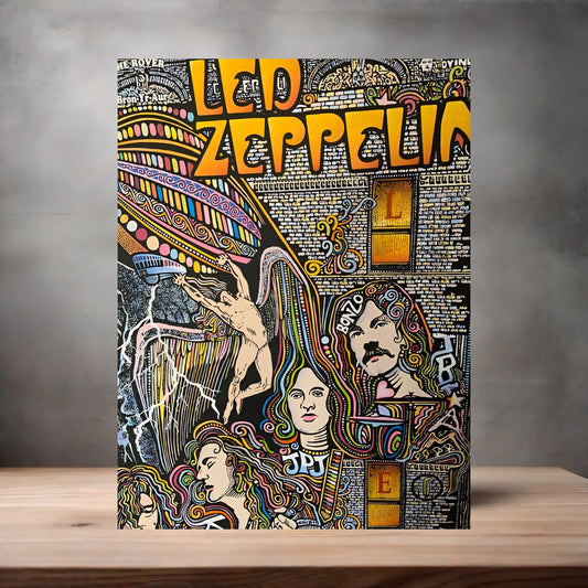Led Zeppelin poster on aluminum print. Multiple sizes available