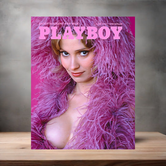 June 1974 Playboy magazine poster on aluminum print. Multiple sizes available