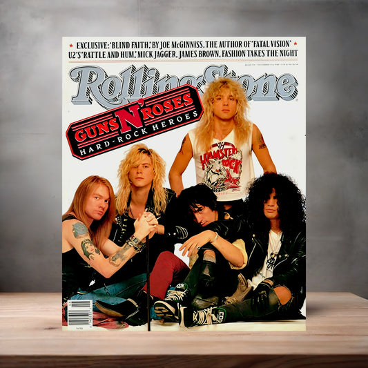 Guns n Roses Rolling Stone magazine poster on aluminum print. Multiple sizes available