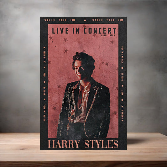 Harry Styles concert poster on aluminum print. Multiple sizes available