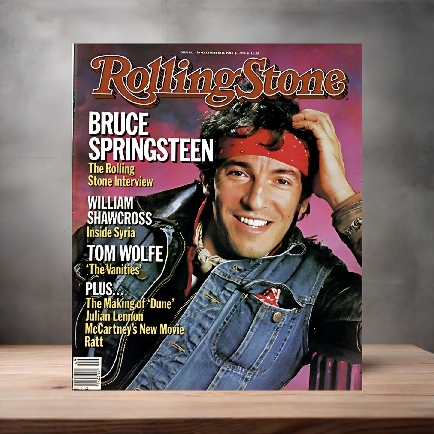 Bruce Springsteen Rolling Stone magazine poster on aluminum print. Multiple sizes available