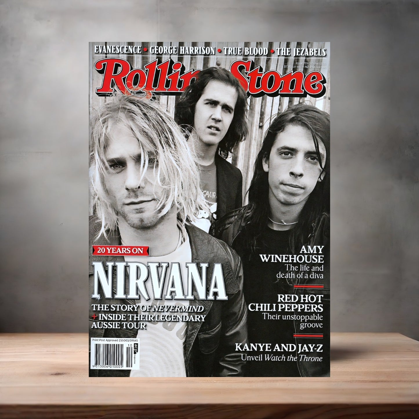Nirvana Rolling Stone magazine poster on aluminum print. Multiple sizes available