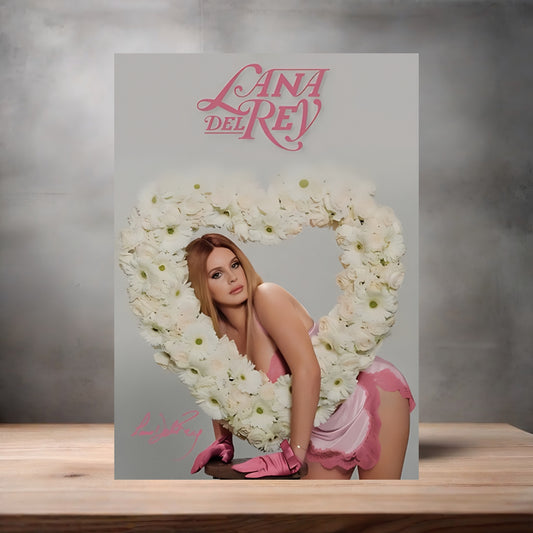 Lana Del Rey Hearts poster on aluminum print. Multiple sizes available