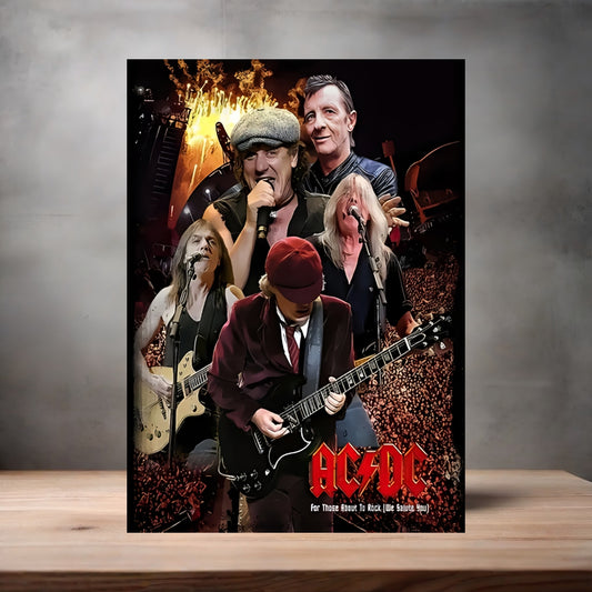 AC DC poster on aluminum print. Multiple sizes available