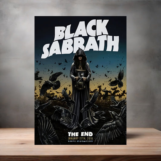 Black Sabbath The End poster on aluminum print. Multiple sizes available