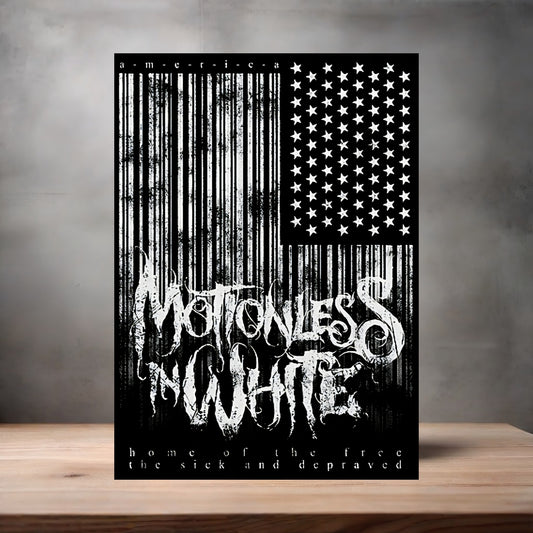 Motionless in White Flag poster on aluminum print. Multiple sizes available