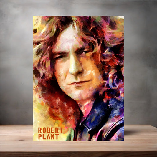 Led Zeppelin's Robert Plant poster on aluminum print. Multiple sizes available