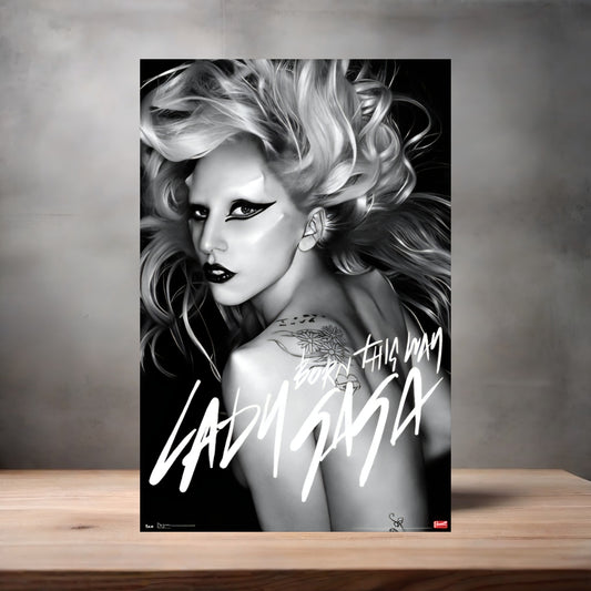 Lady Gaga Born this Way poster on aluminum print. Multiple sizes available