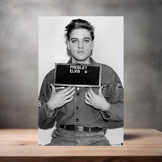 Elvis Presley US ARMY poster on aluminum print. Multiple sizes available