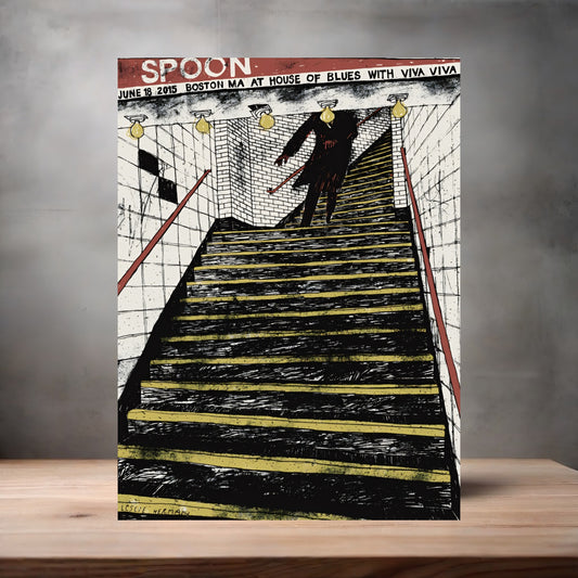 Spoon Boston House of Blues concert poster on aluminum print. Multiple sizes available