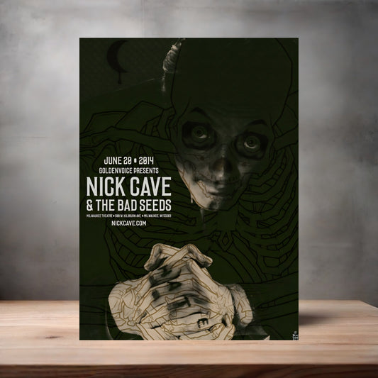 Nick Cave and the Bad Seeds concert poster on aluminum print. Multiple sizes available