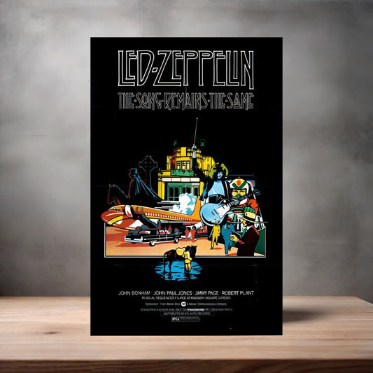 Led Zeppelin the Song Remains the Same poster on aluminum print. Multiple sizes available