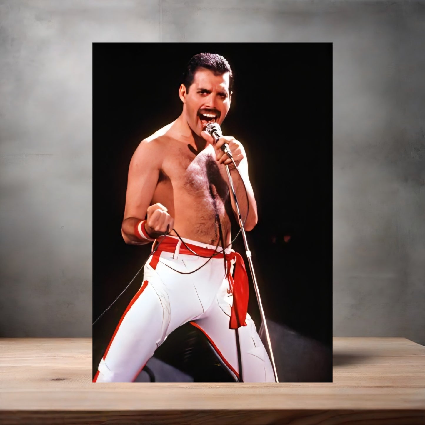 Queen's Freddie Mercury poster on aluminum print. Multiple sizes available