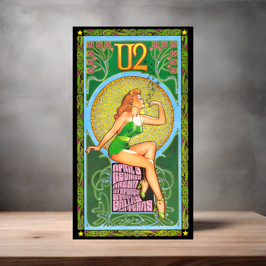 U2 at the Reunion Arena concert poster on aluminum print. Multiple sizes available