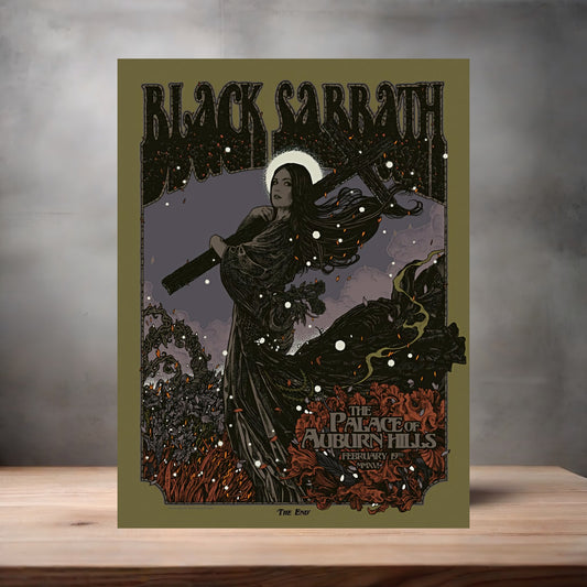 Black Sabbath Palace at Auburn Hills concert poster on aluminum print. Multiple sizes available