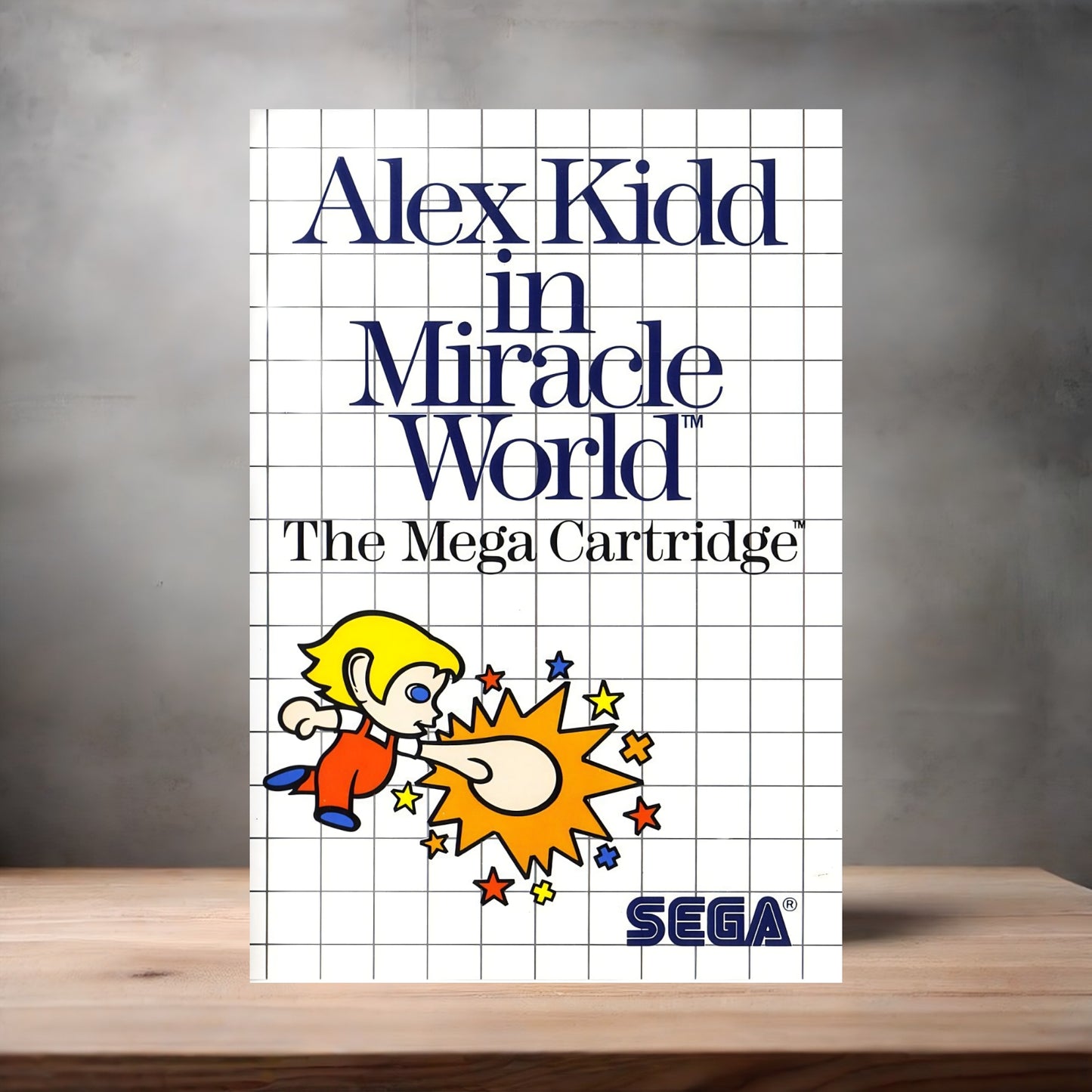 Alex Kidd in Miracle World, Sega Master System game poster on aluminum print. Multiple sizes to choose from