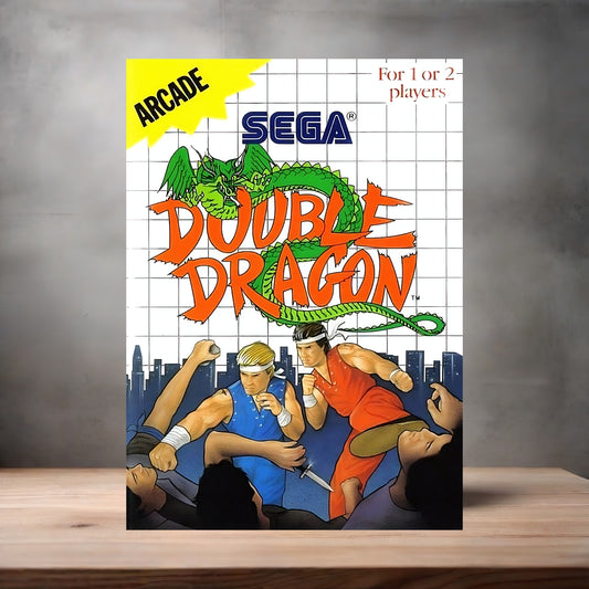 Double Dragon Sega Master System game poster on aluminum print. Multiple sizes to choose from