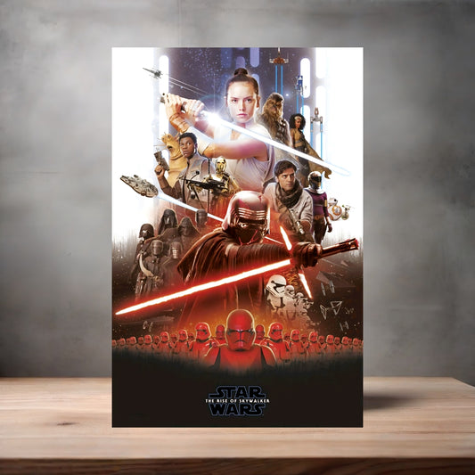 Star Wars The Rise of Skywalker movie poster on aluminum print. Multiple sizes available.