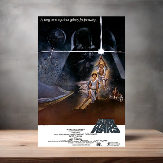Star Wars movie poster on aluminum print. Multiple sizes available.