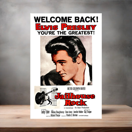 Elvis Presley Jailhouse Rock poster on aluminum print. Multiple sizes available