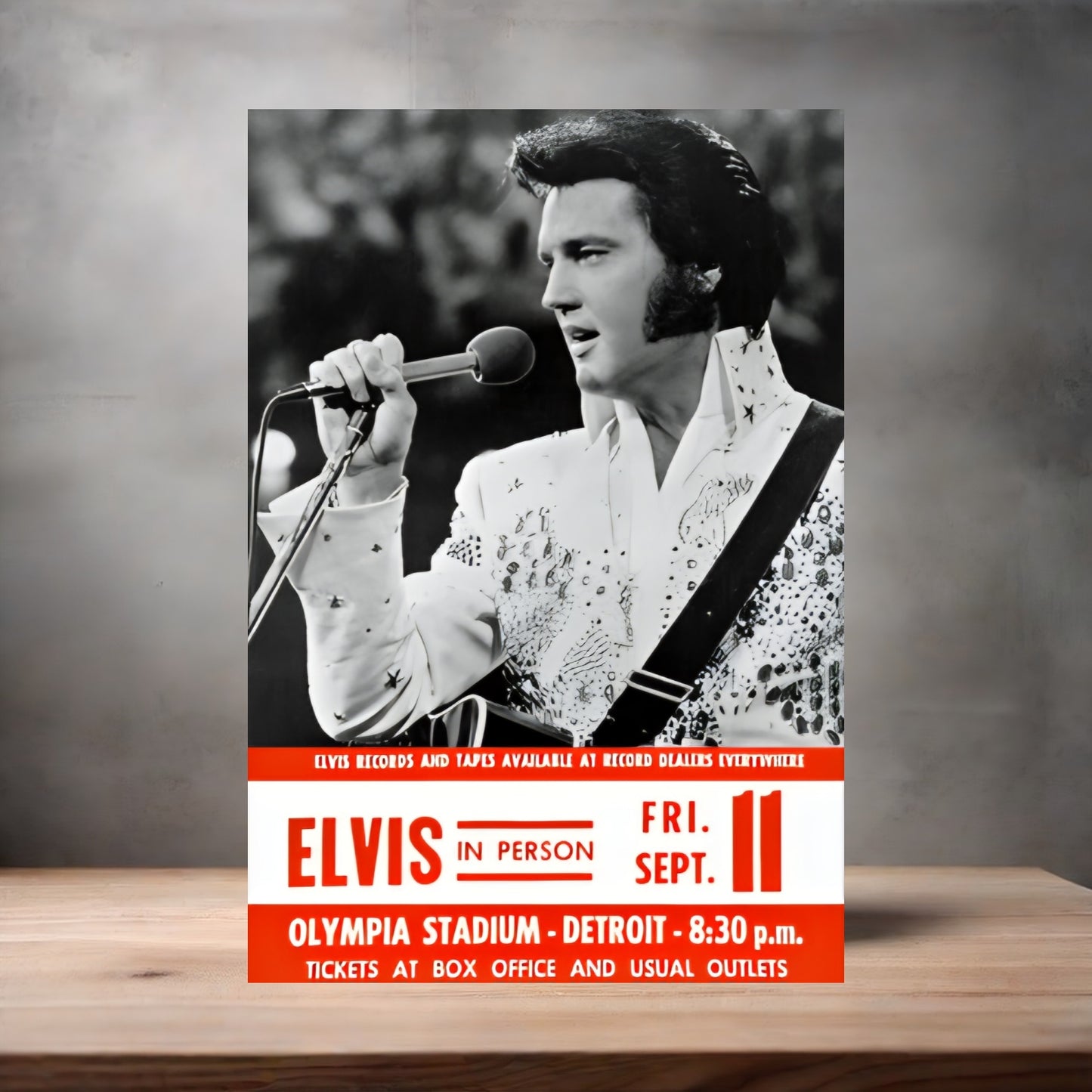 Elvis Presley Detroit, MI poster on aluminum print. Multiple sizes available
