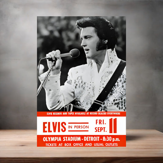 Elvis Presley Detroit, MI poster on aluminum print. Multiple sizes available