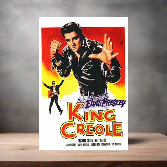 Elvis Presley King Creole poster on aluminum print. Multiple sizes available