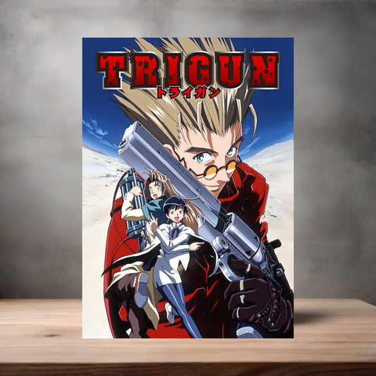 Trigun Anime poster on aluminum print. Multiple styles and sizes available