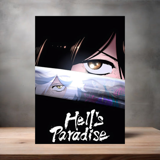 Hell's Paradise Anime poster on aluminum print. Multiple styles and sizes available