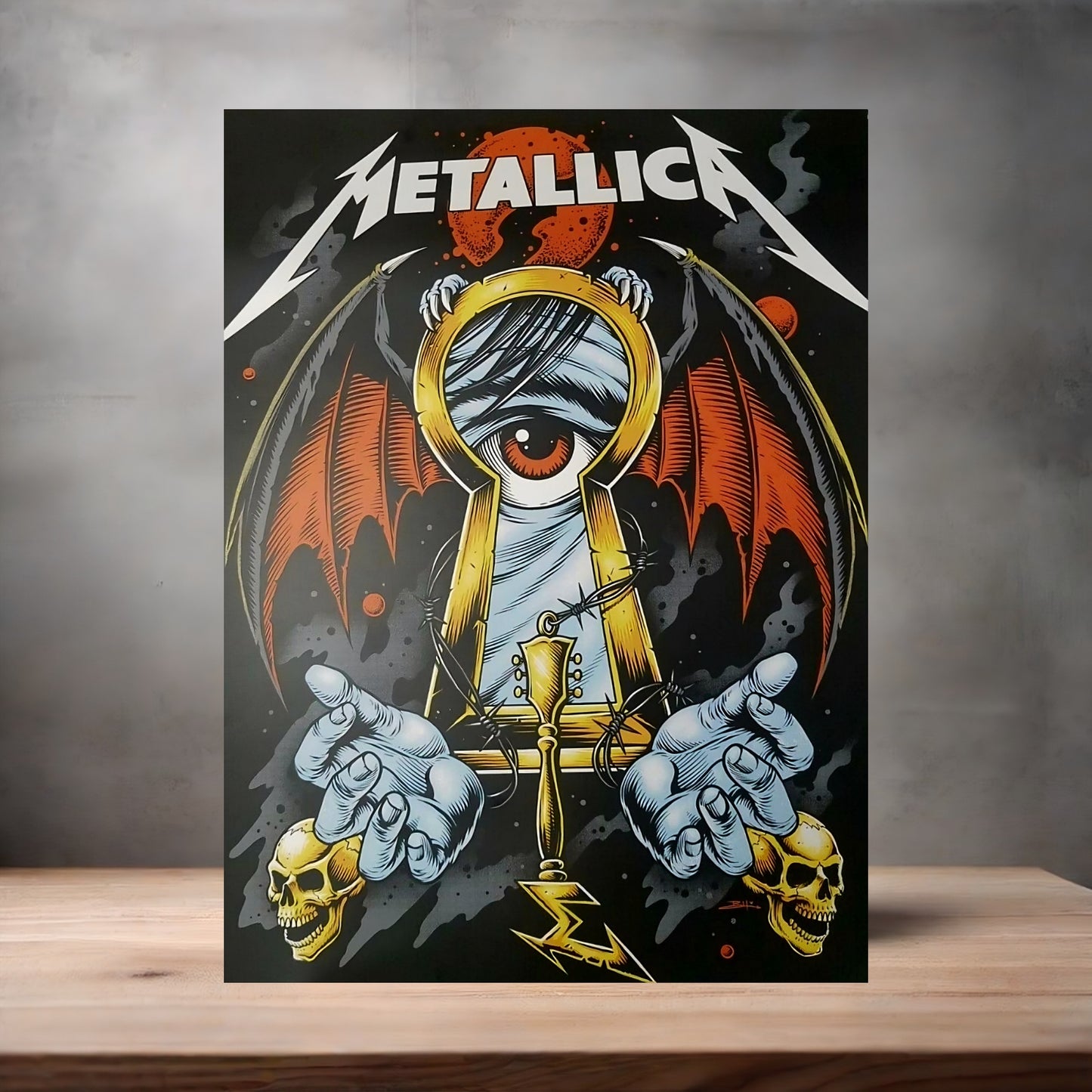 Metallica concert poster on aluminum print. Multiple sizes available