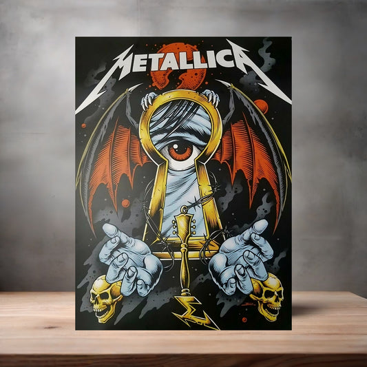 Metallica concert poster on aluminum print. Multiple sizes available