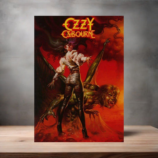 Ozzy Osbourne poster on aluminum print. Multiple sizes available