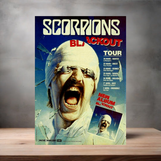 Scorpions Blackout Tour poster on aluminum print. Multiple sizes available