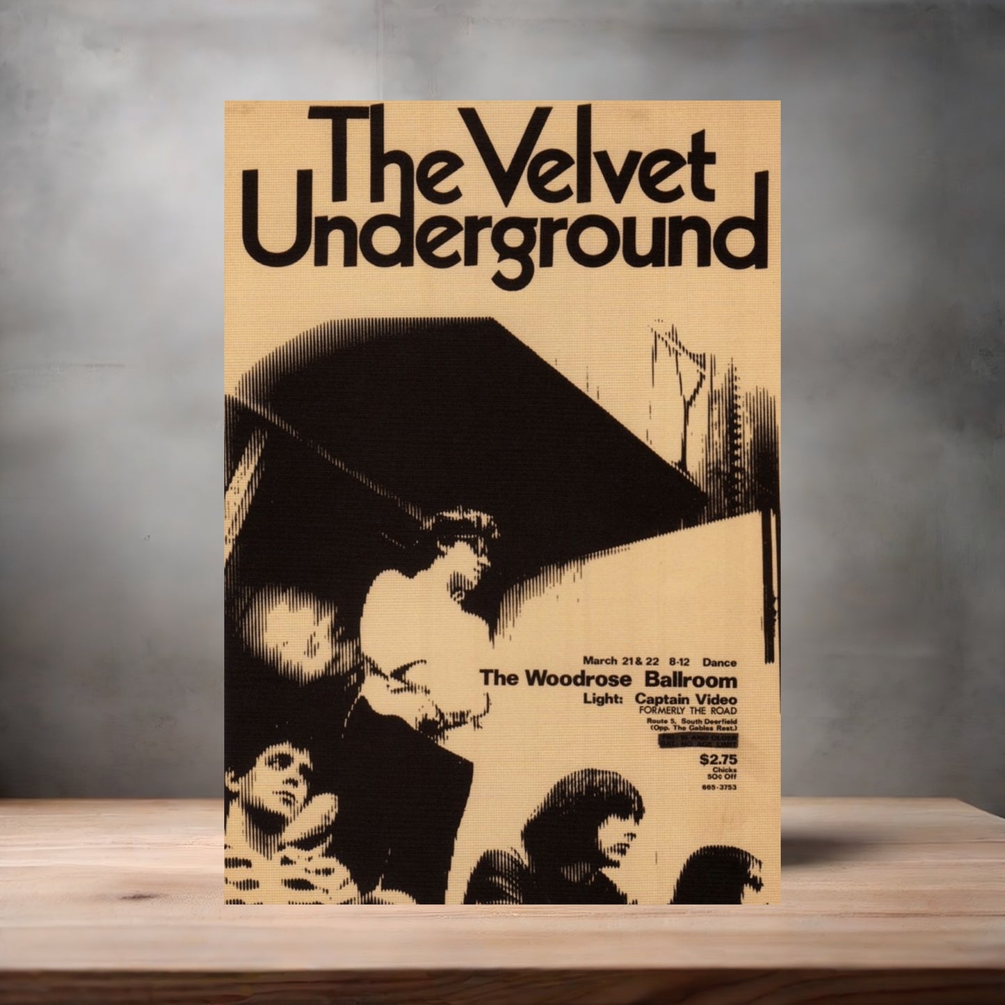 The Velvet Underground poster on aluminum print. Multiple sizes available