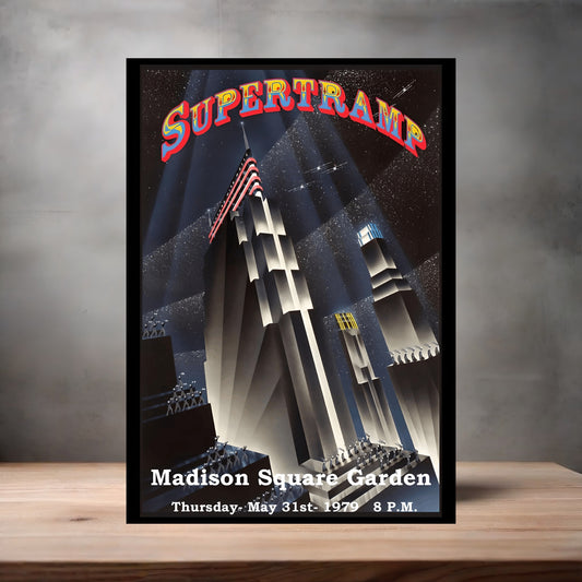 Supertramp Madison square Garden concert poster on aluminum print. Multiple sizes available
