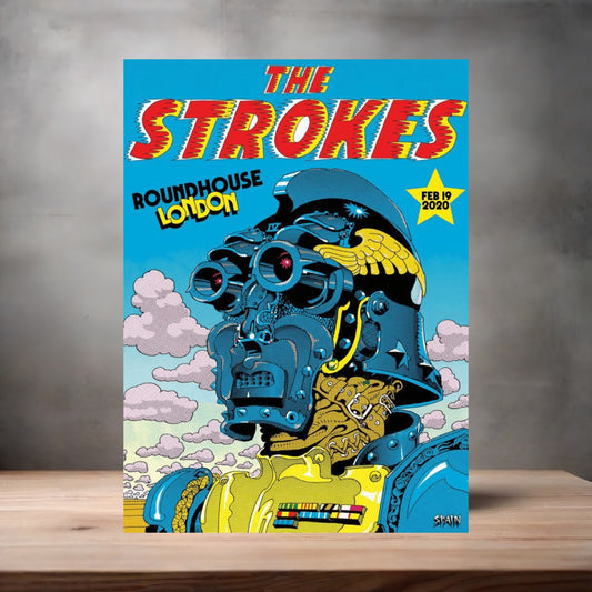 The Strokes London concert poster on aluminum print. Multiple sizes available