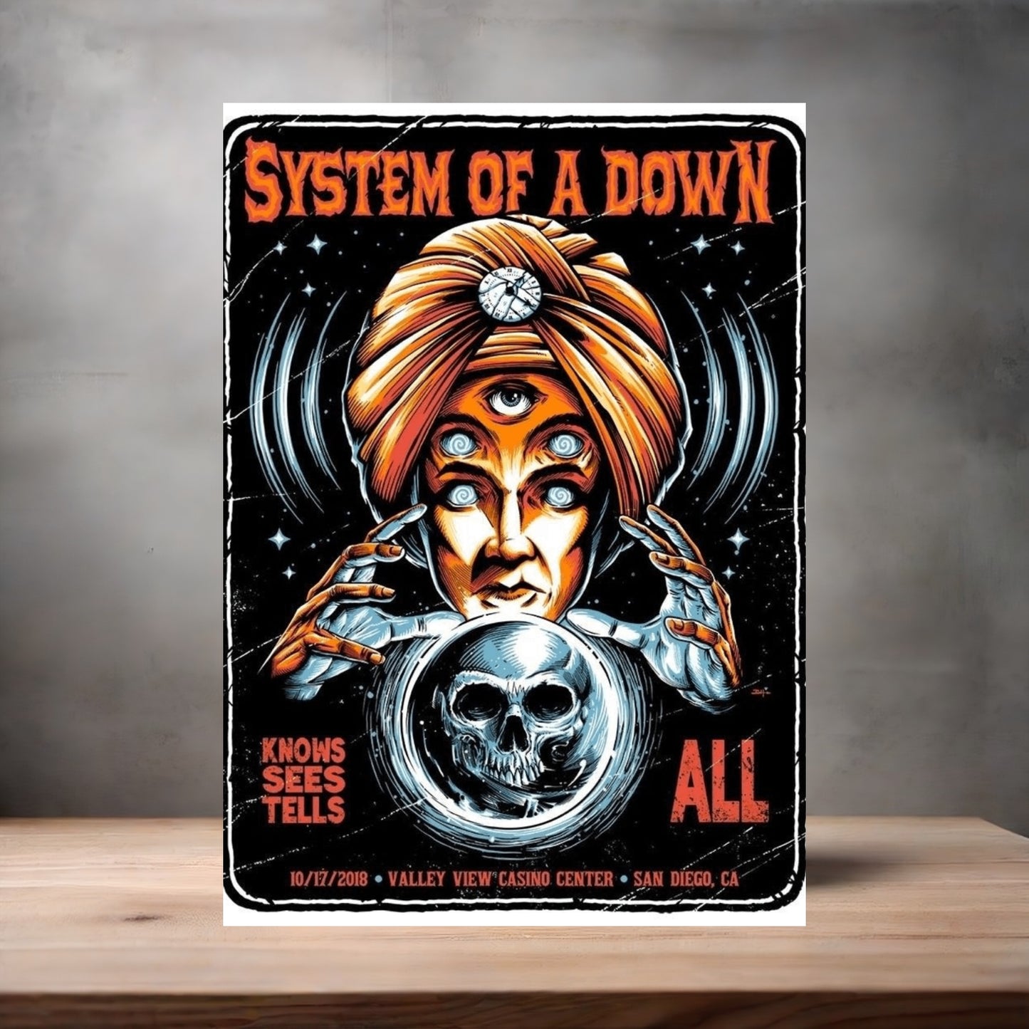 System of a Down concert poster on aluminum print. Multiple sizes available