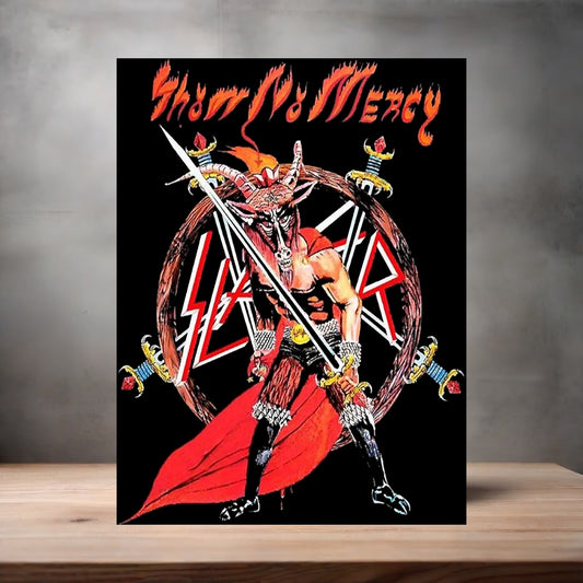 Slayer Show no Mercy poster on aluminum print. Multiple sizes available