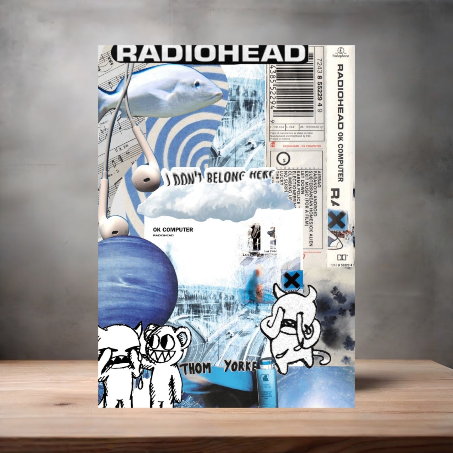 Radiohead Ok Computer poster on aluminum print. Multiple sizes available