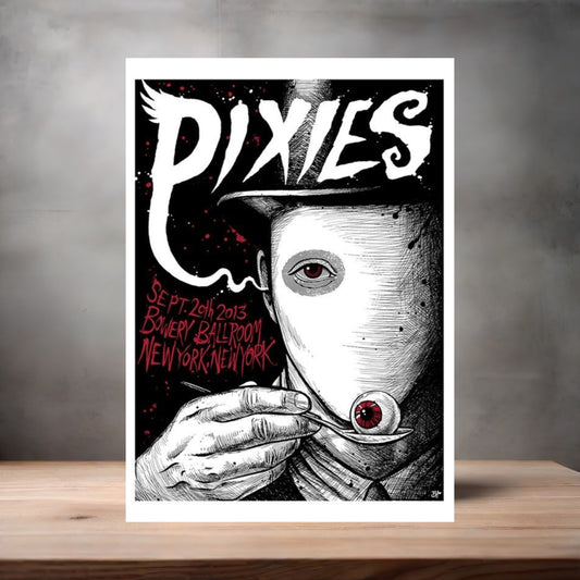 Pixies 2013 Bowery Ballroom concert poster on aluminum print. Multiple sizes available