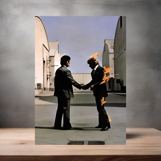 Pink Floyd Wish you were Here poster on aluminum print. Multiple sizes available